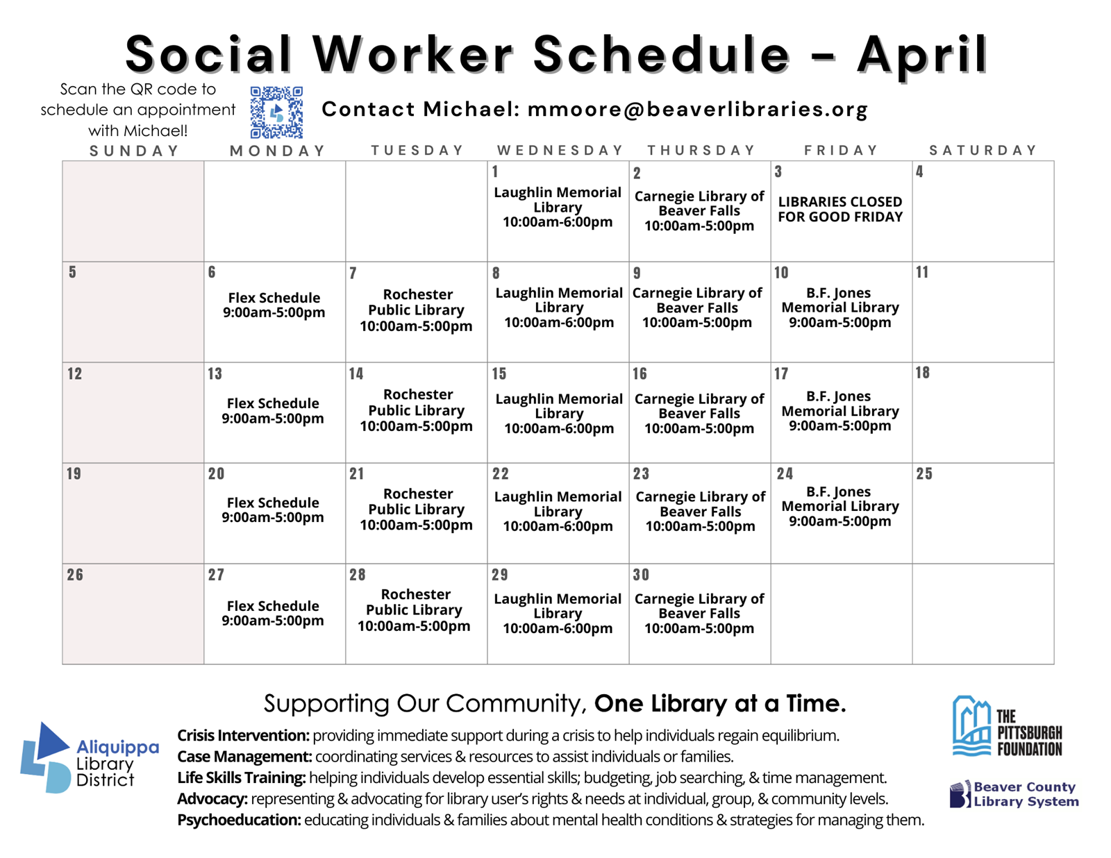Social Worker Schedule - April