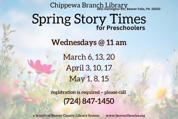 Spring Story Times @ Chippewa Library