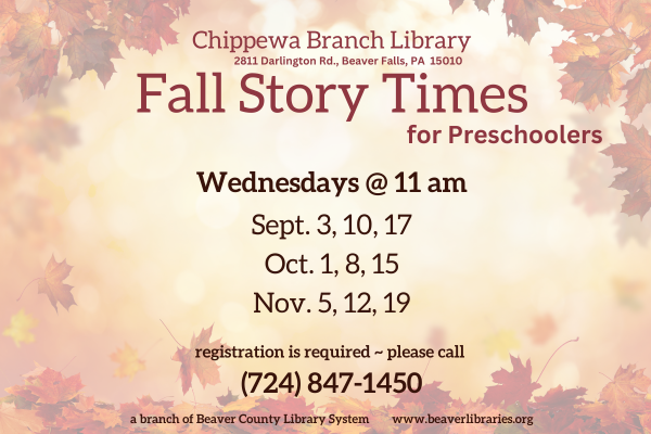 Story Times for Preschoolers @ Chippewa Library