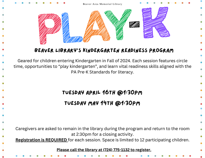 Play-K - Kindergarten readiness program
