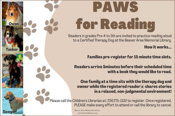 PAWS for Reading program information PAWS for Reading program information