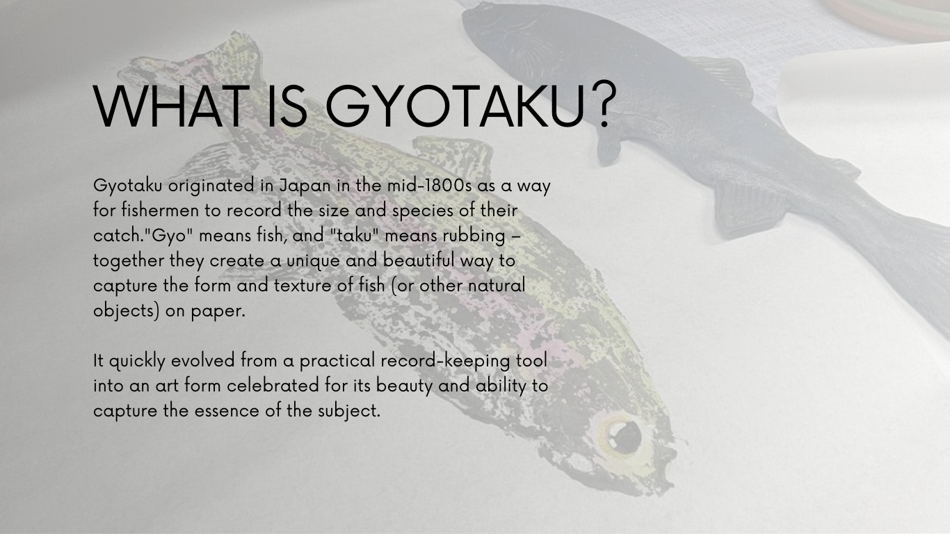 Photo of a rainbow trout fish ink print