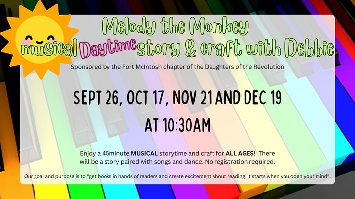 Melody the Monkey musical daytime story and craft with Debbie