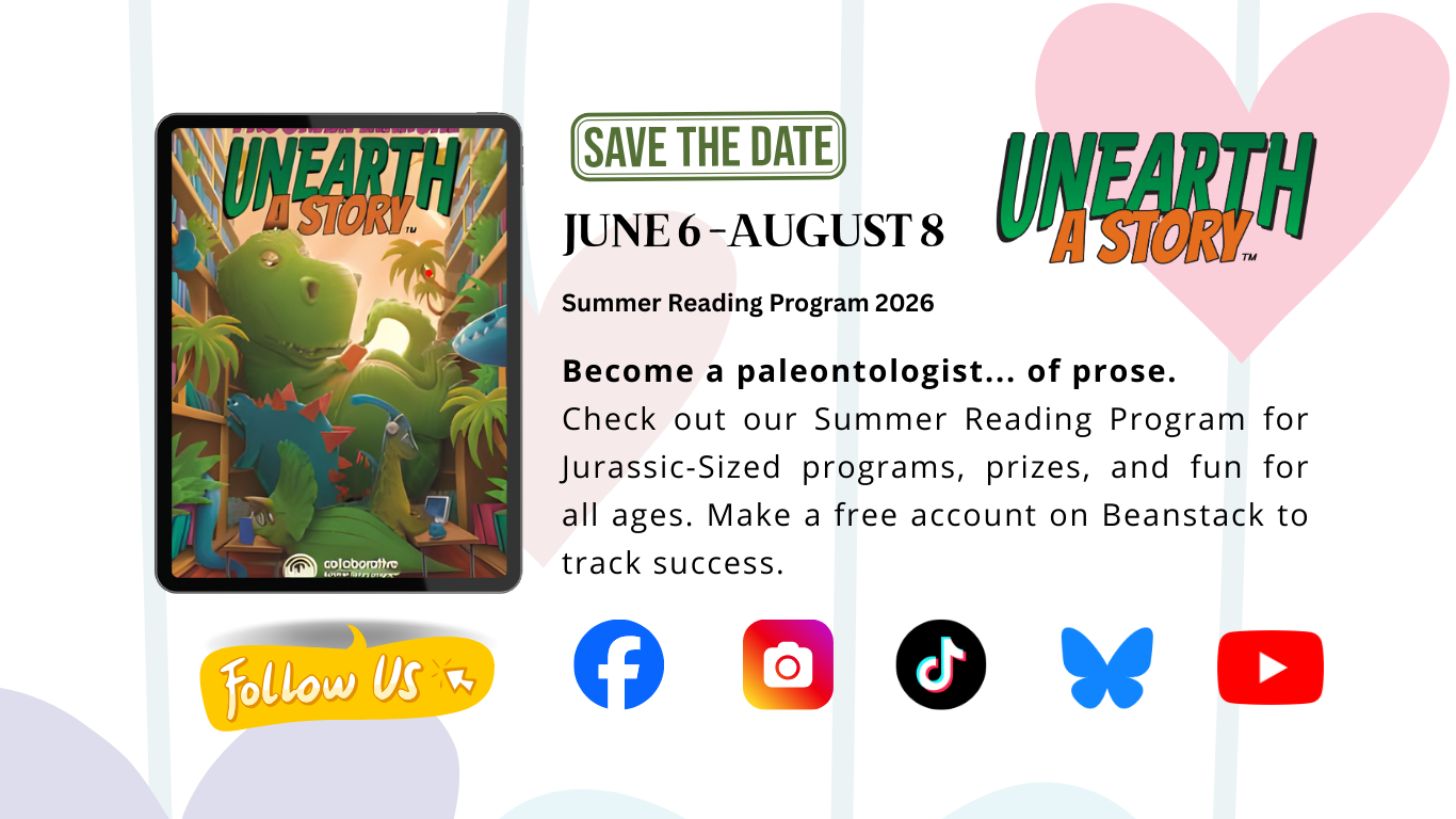 Unearth a Story for Summer Reading 2026 Dinosaur theme