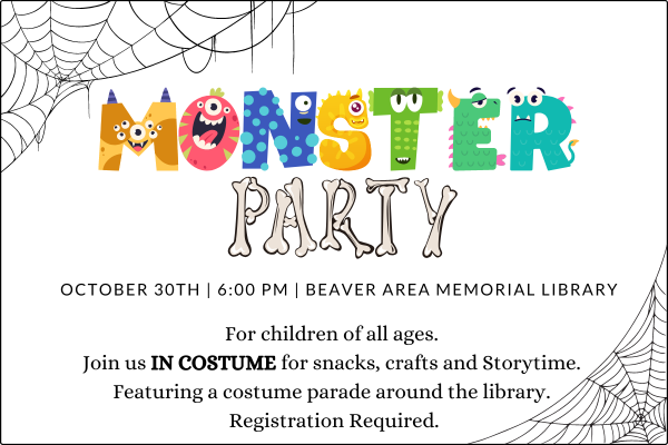 Monster Party - costume crafts and storytime