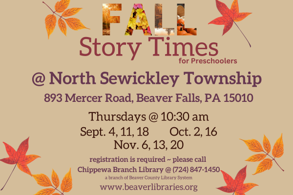 Story Times for Preschoolers@ North Sewickley Township
